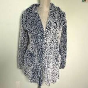 Women's Black and White Textured Coat